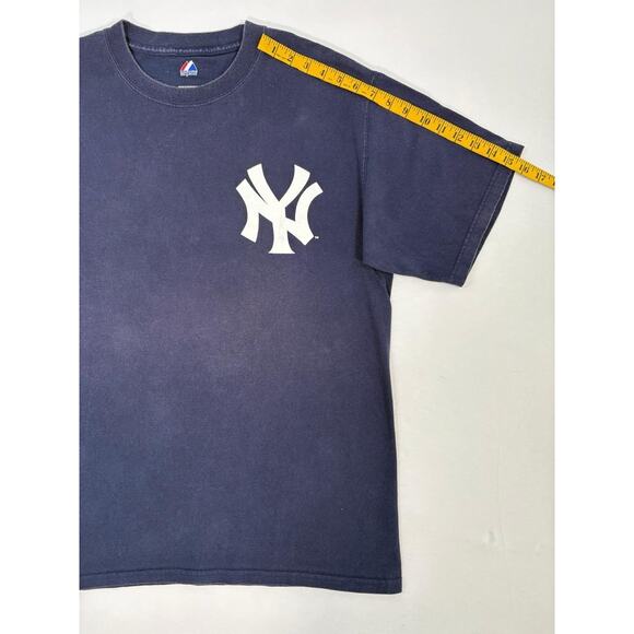 Men’s VTG Y2K Majestic MLB New York Yankees Mickey Mantle 7 Cotton T Shirt Sz L - Picture 9 of 11
